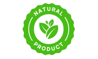 100 percent natural ingredients badge highlighting plant based and non synthetic formulation